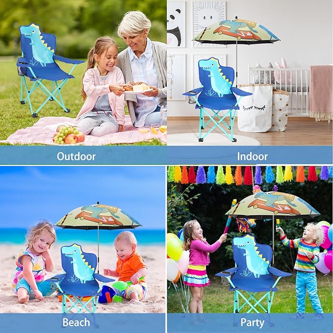 KABOER Kids Outdoor Folding Lawn and Camping Chair with Cup Holder and Carrying Bag Children's Camping Chairs