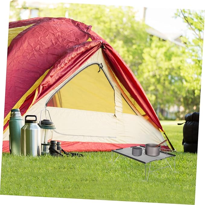 MERRYHAPY Foldable Camping Table Outdoor Small Aluminum Easy to Carry Picnic Food