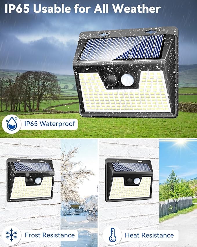 Peasur Solar Outdoor Lights [5 Pack/140LED] Motion Sensor Outdoor Light Ultra-Bright Solar Powered Security Lights 3 Working Modes Solar Lights Outdoor Waterproof for Outside Garden Yard (500LM)