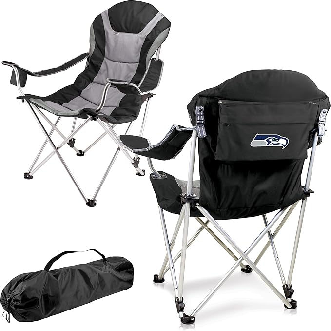 Picnic TIME NFL Unisex-Adult NFL Reclining Camp Chair Beach Chair for Adults Sports Chair with Carry Bag