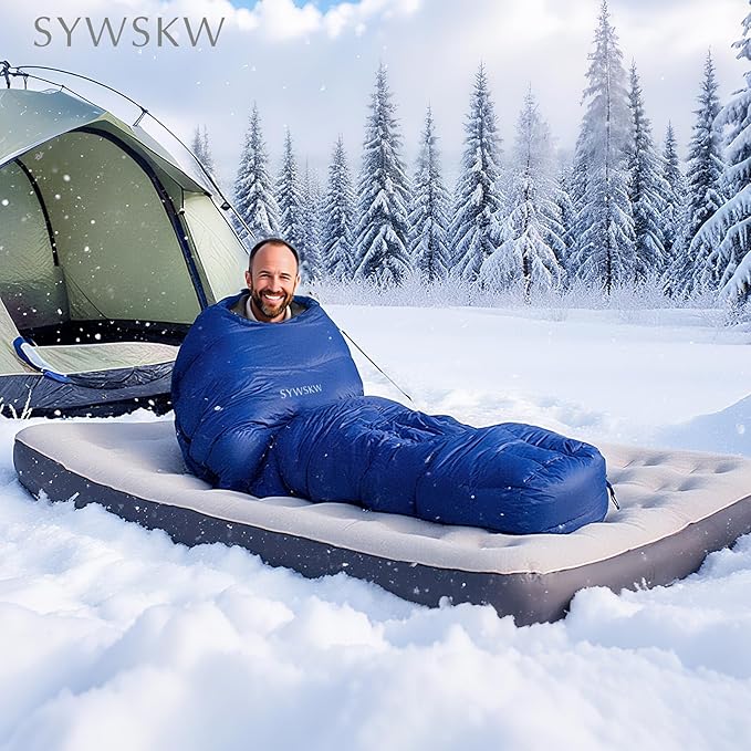 Down Sleeping Bag with Pillow for Backpacking15℉ 5℉ 0℉ Wide Down Sleeping Bag (86.6 in x 33.5 in) for AdultsYouth Camping and Hiking Outdoor with 680FP Duck Down