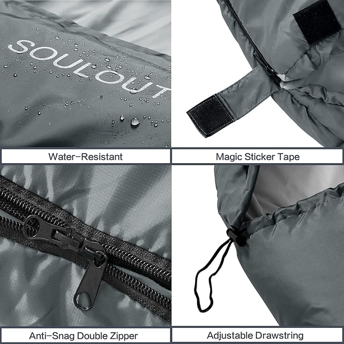 3-4 Season Sleeping Bag for Adults &amp Kids Lightweight Warm Cold Weather Camping Bag with Waterproof Compression Sack – Portable for Hiking Backpacking Traveling &amp Outdoor Adventures