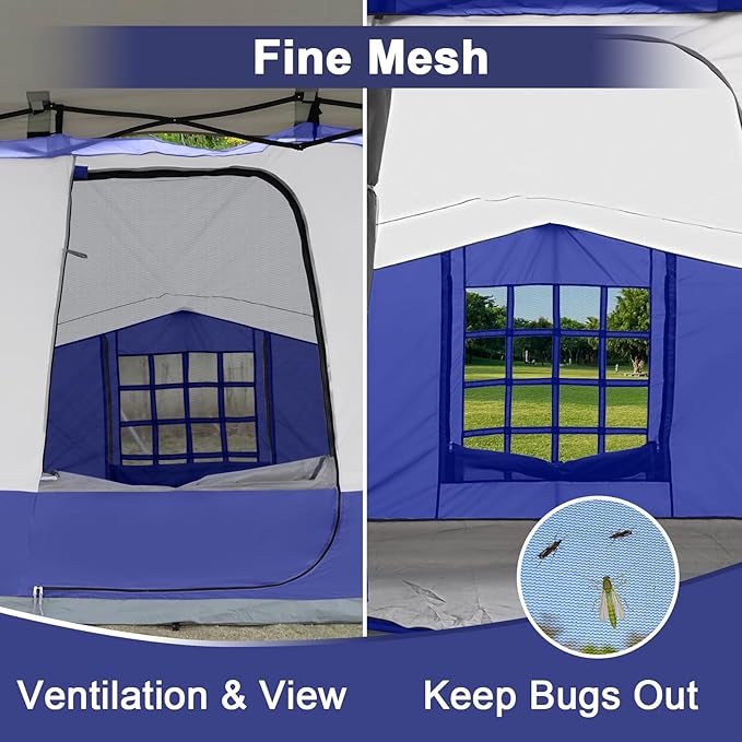 KAMPKEEPER Canopy Side Tent Camping Canopy Tent for 10x10 Pop Up Canopies Cube Tents Gazebo Room Compatible with 10' Wide Canopies(Canopy Not Included)