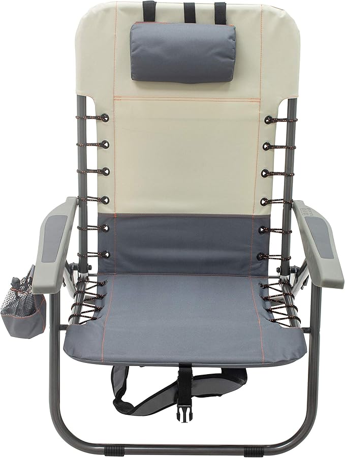 Rio Gear 4-Position Lace-up Suspension Backpack Camping Chair with Removable Backpack Bag