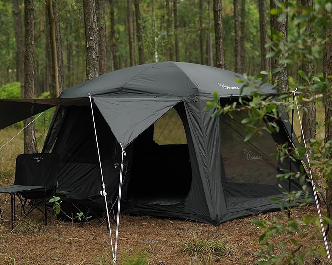 Vidalido 4-6 Person Camping Tent with 3 Door 2 Room Large Family Cabin Tents Double Layer Waterproof Portable Glamping Tent Big Tents for Outdoor Camping Hiking and Backpacking