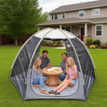 4-6 Person Gazebo Tent with Mesh Walls&ampWaterproof Floor for Backyard Gatherings Picnics and Outdoor Events