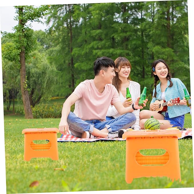 DECHOUS Folding Plastic Step Stool for Outdoor Fishing and Household Use Design Ergonomic Handle for Kitchen Bathroom Garden and Camping Activities