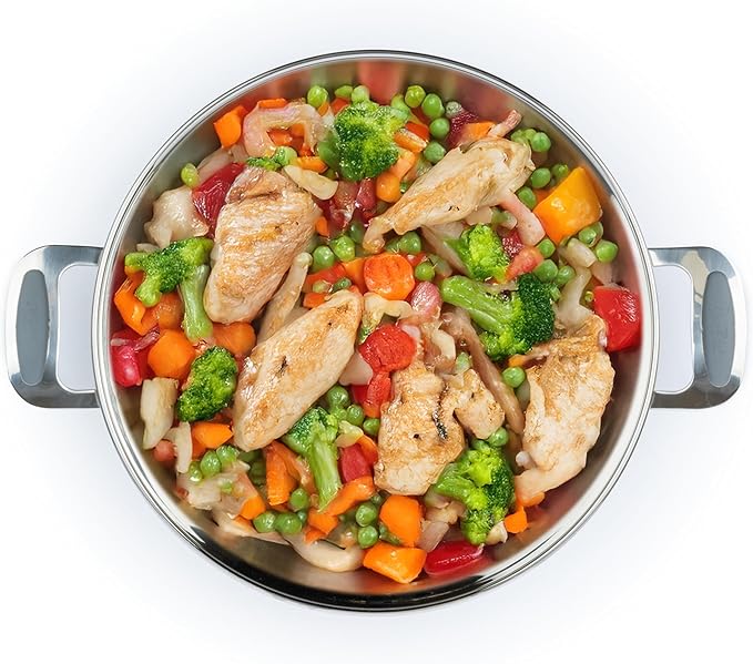 David Burke Stature 9.5 Fry Pan – Thick Solid Steel Side Handles - Brushed Gray
