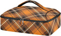 Casserole Carrier Orange and Brown Tartan Print Insulated Casserole Carrier for Hot or Cold Food Thermal Lunch Tote for Parties Picnic Travel Carry Bag