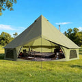 YOLENY Bell Tent Yurt Tent 4/6/8/10 Person 4 Season Waterproof Glamping Tents w/Stove Jack for Family Camping Outdoor Party Glamping Tents for Camping - 10/13.1/16.4FT