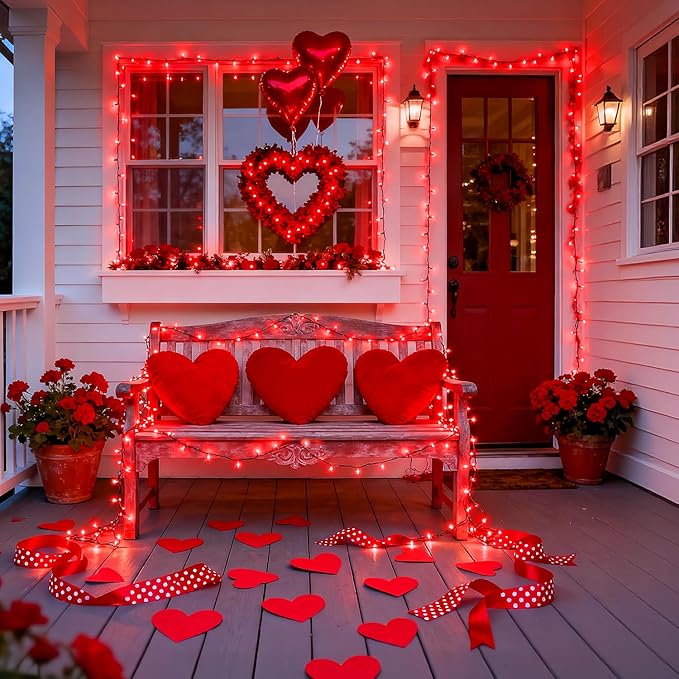 JMEXSUSS 500 LED Red Christmas Lights Outdoor 173ft Christmas Lights Plug in Waterproof 8 Modes Red String Light for Tree Party Xmas Holiday Decorations