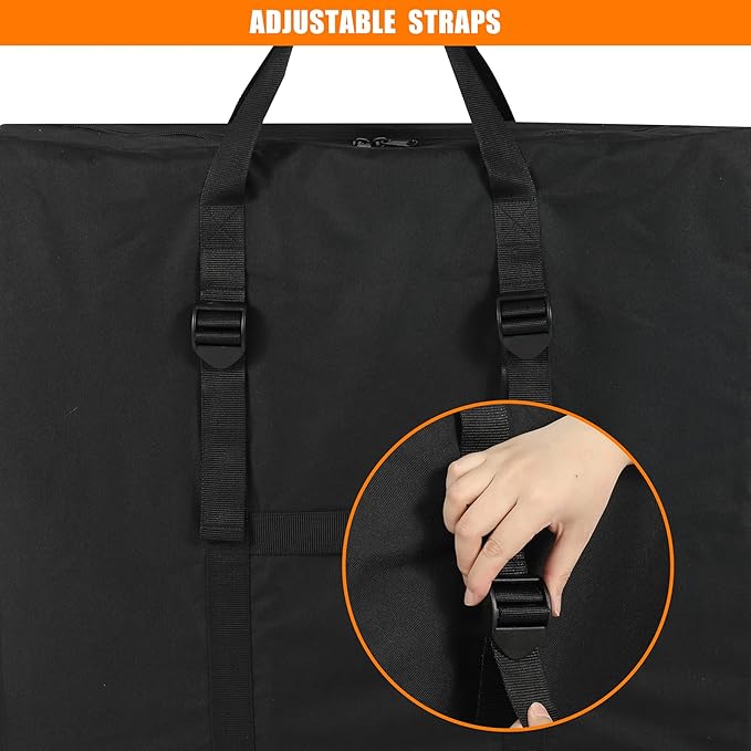 REDCAMP Black-2 Pack Folding Table Storage Bag Waterproof Carry Bag with Handles for Folding Picnic Camping Card Table Black 26 D x 5 W x 24 H