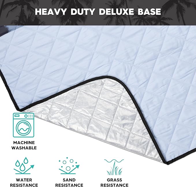 Quiksilver Sand-Free Beach Mat – Large Water-Resistant Outdoor Picnic Blanket Lightweight Foldable Mat for Beach Camping Park or Travel – Fits 4-6 People Quick-Dry Durable