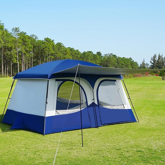 Vidalido Tents6-8 Person Camping Tent with Extended Vestibule2 Room Weather Resistant Family TentsEasy Install Waterproof Outdoor Tent for Backpacking and Camping Hiking