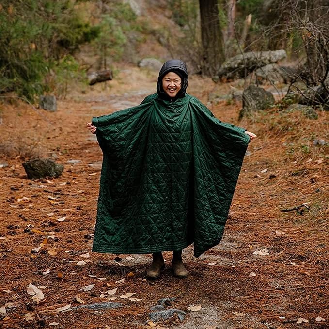 KAMMOK Field Blanket - Microfleece Water Resistant Portable Durable Indoor/Outdoor Camp Blanket (84 in × 50 in) - Pine Green