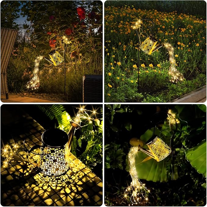 Solar Watering Can Light Solar Outdoor DecorativeGarden Decor Lights for Yard IP65 Waterproof Hanging Lantern Landscape Lights Garden Gifts for Mom Grandma Women Birthday