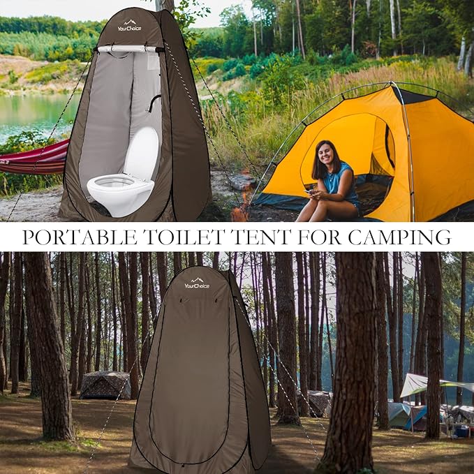 Your Choice Pop Up Privacy Shower Tent 3.9 x 3.9 x 6.2FT Portable Camping Changing Room Instant Setup Outdoor Shelter with Silver Coating Vent Window &amp Carry Bag for Beach Hiking &amp RV | Po