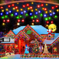 Hezbjiti 400LED Christmas Icicle Lights - 33FT Dark Green Wire with 8 Modes &amp 75 Drops for Outdoor Decor