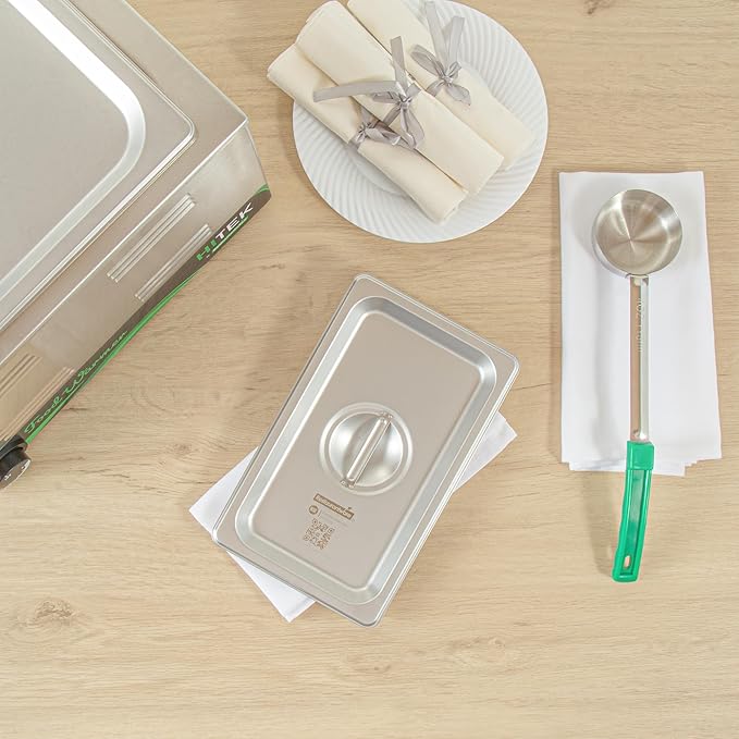 Restaurantware Stainless Steel Steam Table Pan Cover 1 Pack of 1/4 Size Heavy-Duty Hotel Pan Lid Polished Exterior Freezer-safe Dishwasher-safe For Commercial Kitchens Catering Events
