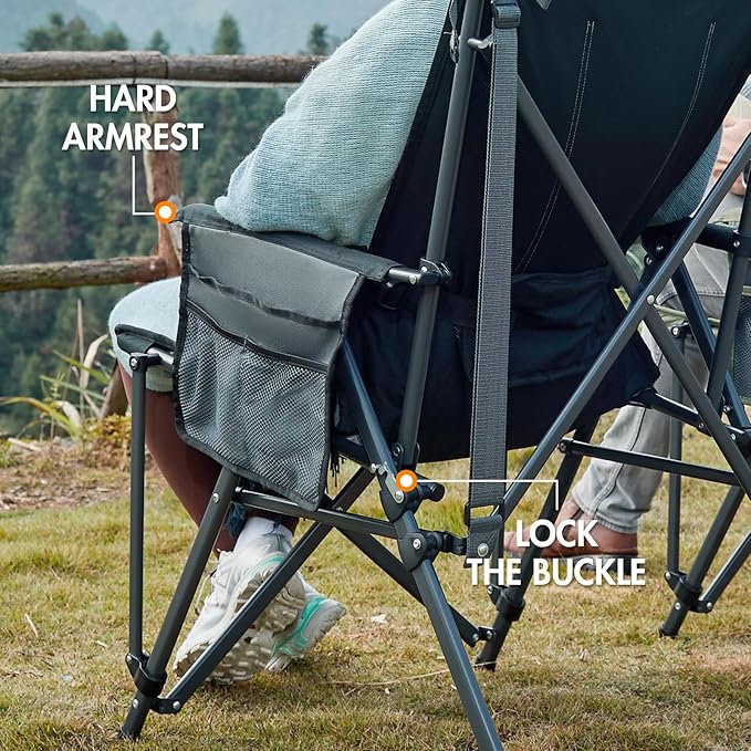 Portal Camping Chair with Lumbar Support for Adults Folding Portable High Back Oversized 400LBS