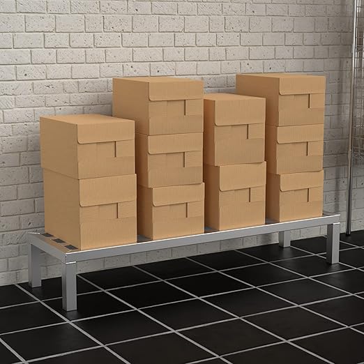 48'' x 14'' x 8'' Aluminum Welded NSF Certified Dunnage Rack - 1400 lb. Capacity for Restaurant Storage Warehouse Garage