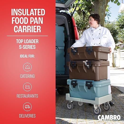 Cambro Insulated Food Pan Carrier - 4 Inch Deep Hotbox and Food Warmer for Catering &amp Transport - Top Load S-Series (Brown)