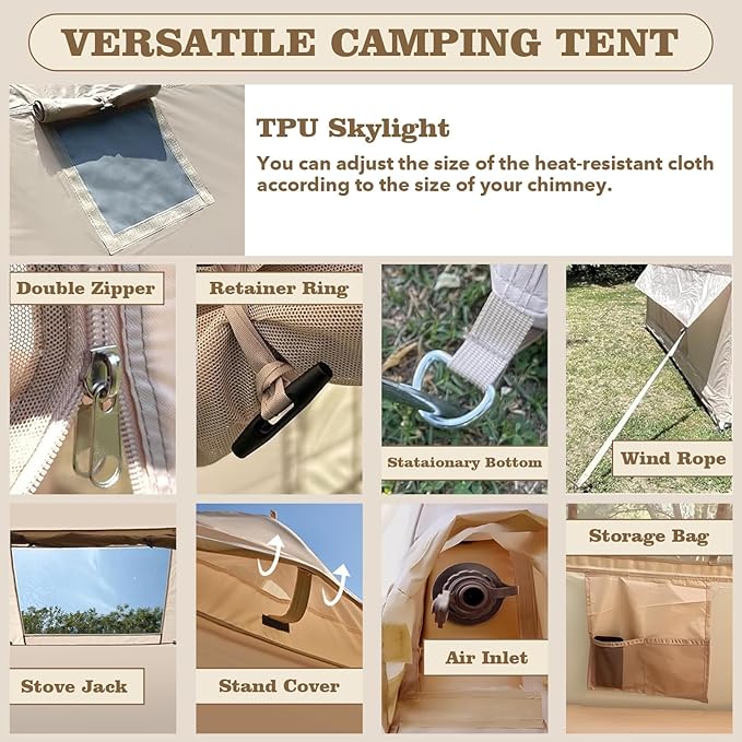 4-6 Person House Inflatable Tent Large Inflatable Camping Tent with Hand Pump Easy Setup Tents Portable Glamping Tent