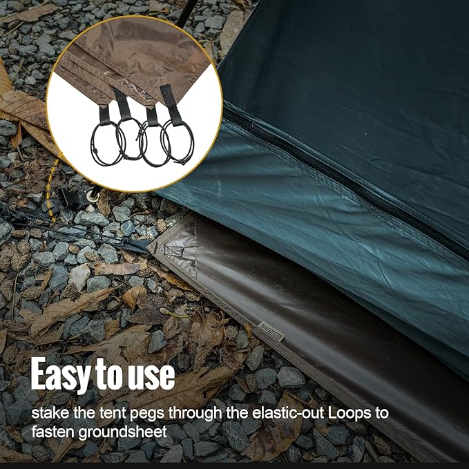 OneTigris 2 Person Footprint for Backpacking Tent 2000mm Waterproof Rating 78.7x47.24