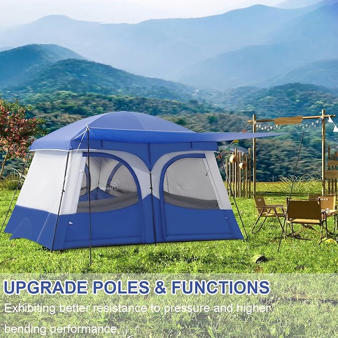 Vidalido Tents3-4 Person Camping Tent with Extended VestibuleWeather Resistant Family Tents with Breathable Mesh WindowsEasy Install Waterproof Outdoor Tent for Backpacking and Camping Hiking