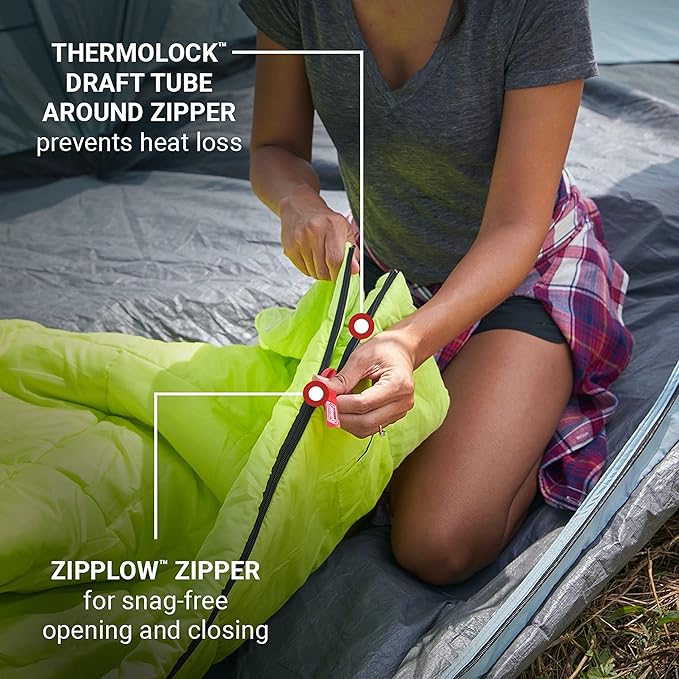 Coleman Kompact Sleeping Bag Indoor/Outdoor Lightweight Sleeping Bag for Adults 20°F/30°F/40°F Options for Camping Hiking Backpacking with Included Compression Sack