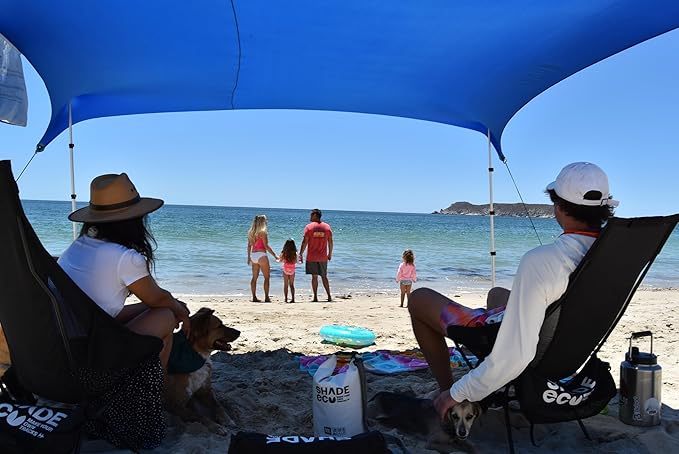 Beach Canopy Tent Sun Shade 9x8.5 FT – UPF50+ Portable Beach Tent Canopy with 2-Post Easy Setup Lightweight Carry Bag – Camping Picnic Backyard &amp Travel Sun Shelter
