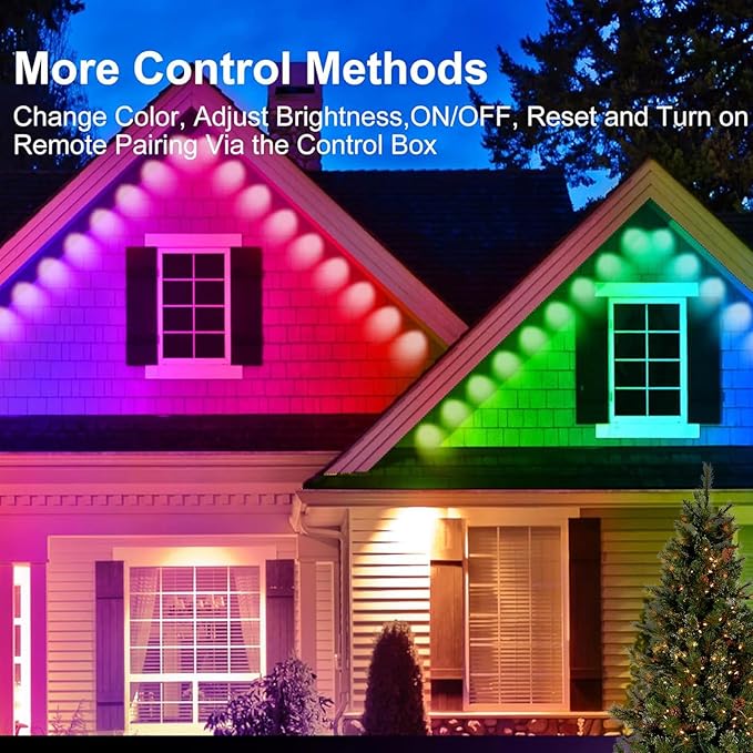 Permanent Outdoor Lights with App &ampP67 Waterproof Smart Eave Lighting Remote Control Eaves Light DIY LED Scenes Modes for ChristmasHalloweenDaily &amp Holiday Party DecorHouse Roof Lighting