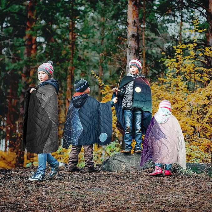 zzlamb Camping Blanket for Cold WeatherOutdoor Puffy Blanket Portable Down AlternativeWindproof Warm Cloak with SnapsCozy Quilt Backpacking Picnic RV Travel Plane Car Hammock Beach Climbing
