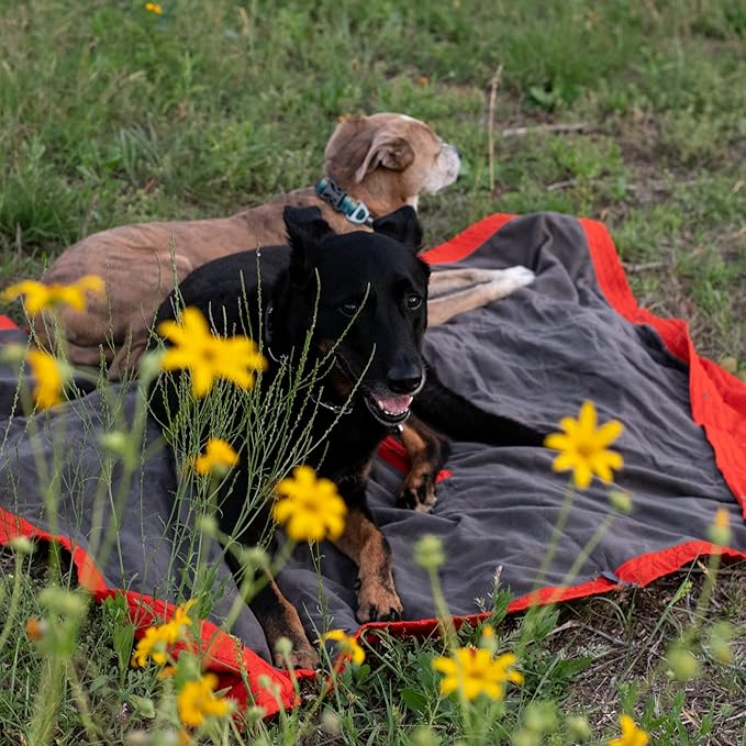 KAMMOK Field Blanket - Microfleece Water Resistant Portable Durable Indoor/Outdoor Camp Blanket (84 in × 50 in) - Granite Gray