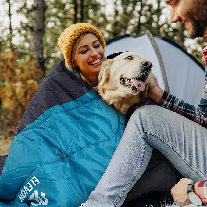 Elevon Sleeping Bag for Adults Teens Kids Cold Warm Weather Portable Waterproof &amp Lightweight Compact with Compression Sack for 3-4 Seasons Camping Backpacking Hiking Travel Indoors Outdoor