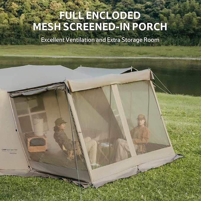 Naturehike Village Instant Tent 4 Person 8 Person Camping Tent with Full Rainfly Waterproof Large Cabin Tents for Car Camping