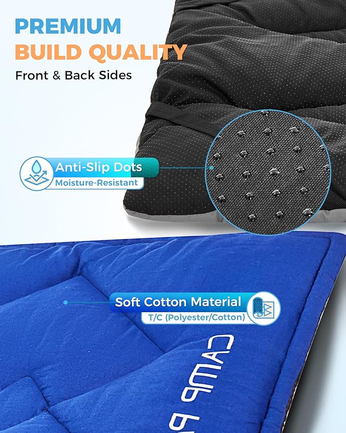 KingCamp Cot Mattress Pad Portable Lightweight Cot Mattress Non-Slip Camping Mat Soft Comfortable Non-Slip Cot Pad for Camp RV Bunk