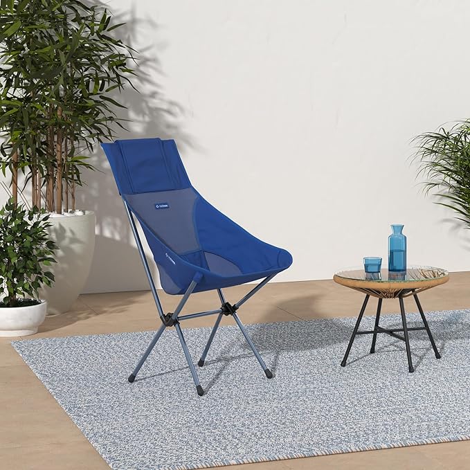 Helinox Sunset Chair Lightweight High-Back Collapsible Camping Chair Blue3.4Ibs Outdoor Chairs Picnic Chair Portable Camping Chair with Side Pockets