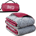 Waterproof Outdoor Blanket 82”X 55” Packable Stadium Blankets for Camping with Sherpa Fleece Lining Large Windproof Emergency Throw Mat for Garss Picnic Hiking Road Trip Machine Washable Wine