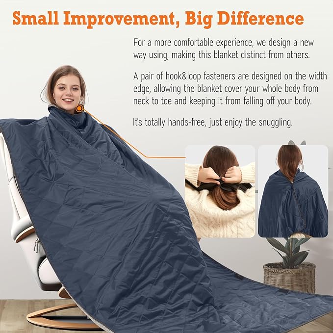 Outdoor/Indoor Sherpa Blanket Oversized Waterproof Stadium Blanket for Cold Weather. Warm Soft Portable Great for Stadium Sports Events Camping Indoor - 82x56in. Royal Blue