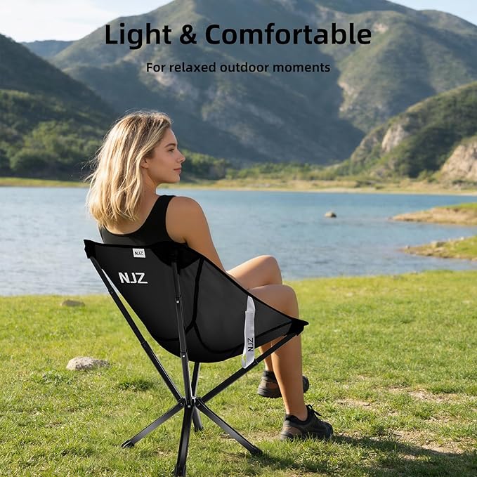 Lightweight Folding Camping Chair — Compact &amp Easy to Use Portable Chair for Everyday Outdoor Comfort Beach Camping Travel &amp Backyard