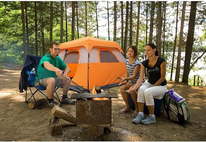 6 Person Tent Tents for Camping6 Person 60 Seconds Set Up Camping Tent Waterproof Pop Up Tent with Top Rainfly Instant Cabin Tent Advanced Venting Design Provide Gate Mat