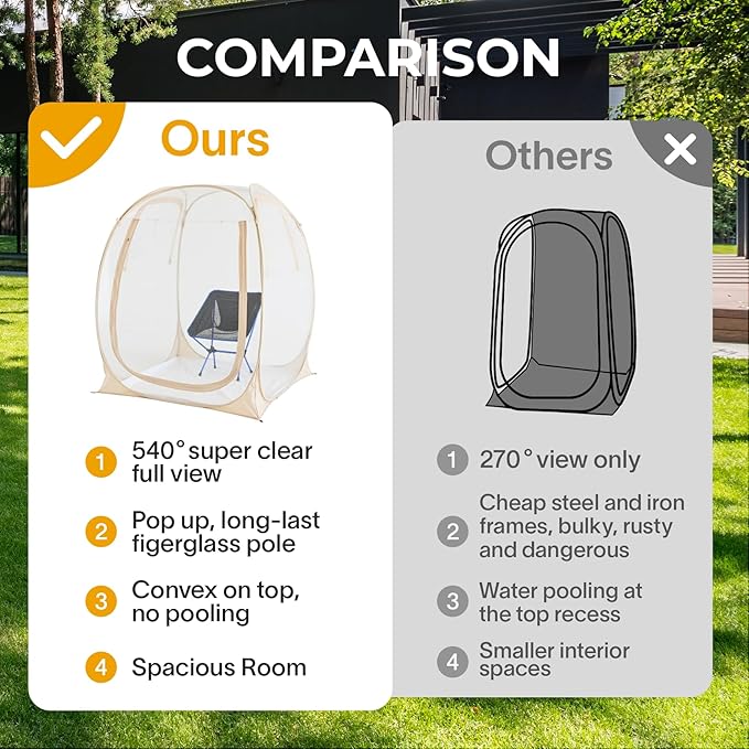 Alvantor® Pop Up Bubble Tent®Large Oversize Igloo Screen House1 Person Cold Protection Outdoor Igloo Winter Tent 4'x4'x5'