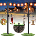 10FT String Light Poles 2Pack 1.5 Inch Heavy Duty Poles for Outdoor String Lights with Shepherd Hook 2 in 1 Light Pole with Anchor for Garden Backyard Patio Bistro Cafe