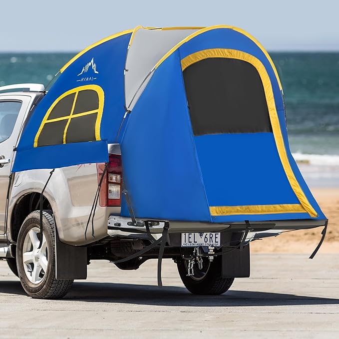 Pickup Truck Tent Waterproof PU2000mm Double Layer for FT Truck Bed Portable Bed Tent for Camping