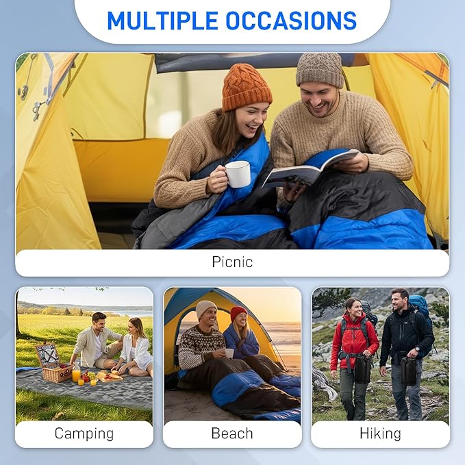 Outvita Camping Sleeping Bag Cold Weather &amp Warm for Adults Big and Tall Lightweight Waterproof Backpacking Camping Gear Equipment for TravelingHikingHotelOutdoor &amp Indoor