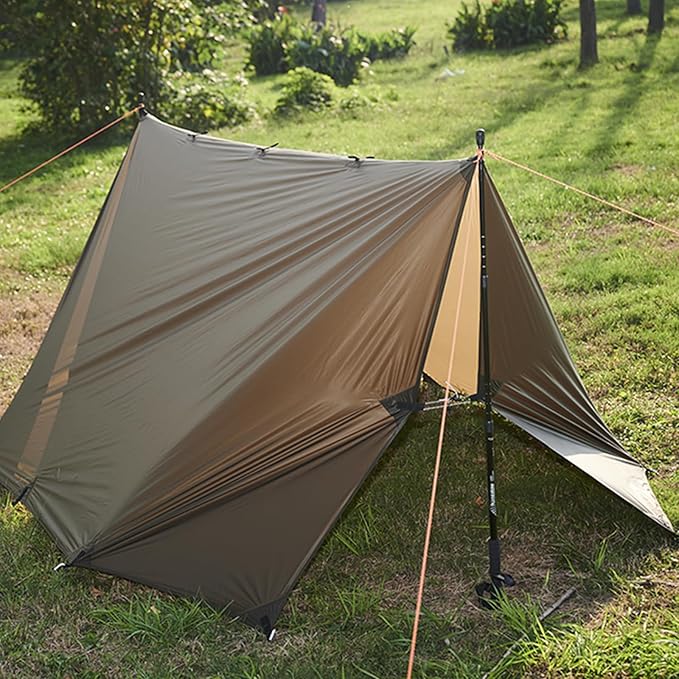 onewind 10×10 ft Camping Tarp Waterproof Silnylon Emergency Shelter Survival Tent Tarp Hammock Rainfly for Ultralight Camping Backpacking Buschcraft OD Green