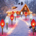 Brightown Super Jumbo C9 Christmas Pathway Lights Outdoor - 2 Pack Total 22FT 10 LED Strawberry Jumbo C9 Pathway Light Giant Christmas Lights Outdoor Decorations for Lawn Outside Red &amp Pure Whit