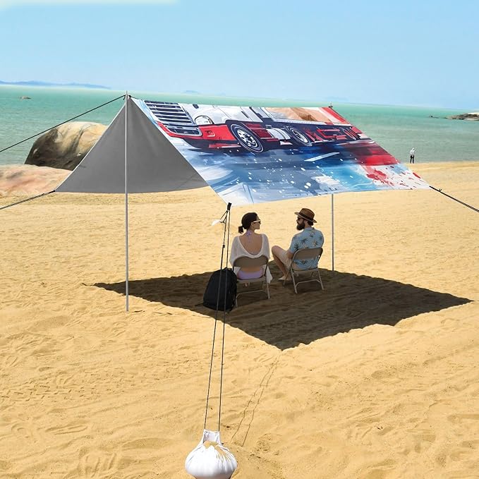 Camping Sun Shelters Watercolor Lorry Beach Canopy 126 * 110.2in
