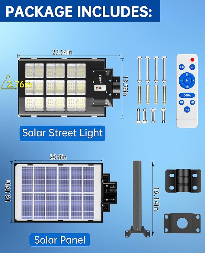 JAYNLT Y-3600W Solar Street Lights Outdoor360000LM 6500K Parking Lot Lights Commercial Waterproof Dusk to Dawn Solar Security Flood Lamps Motion Sensor for DrivewayBasketball Court